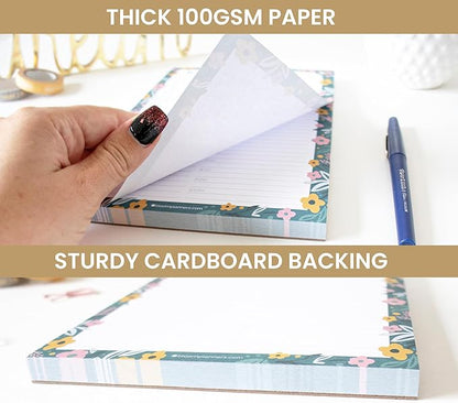 bloom daily planners Undated Daily Planner Notepad with Hourly Schedule for Appointments - Time Block To Do List Planning Pad - 80 Sheets - 6" x 9" - Garden Blooms
