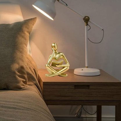 Bookshelf Decor Thinker Statue - Abstract Style Thinker Sculptures Modern Aesthetic Figurine Decoration Statues for Home Decor-Zuo Si-Gold