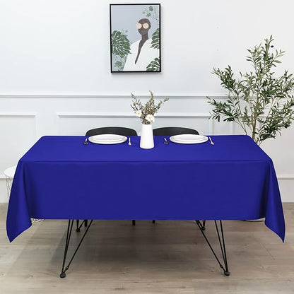 sancua Rectangle Tablecloth - 70 x 120 Inch - Stain and Wrinkle Resistant Washable Polyester Table Cloth, Decorative Fabric Table Cover for Dining Tables, Buffet Parties and Camping, Royal Blue