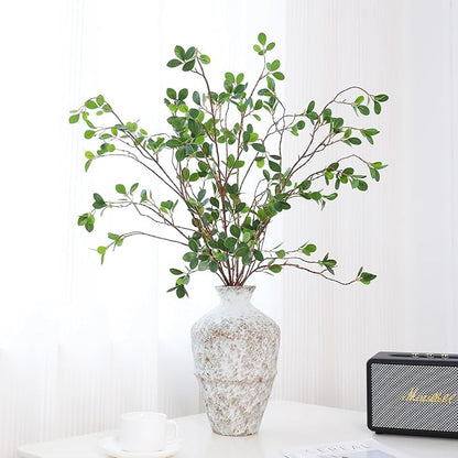 ucky Artificial Realistic Eucalyptus Stems，Decoration Greenery Stems ，43 Inch 4 Pcs, Realistic Touch Flexible Branches, Green Fake Plant, for Home Decor Tables Vases Garden Decoration