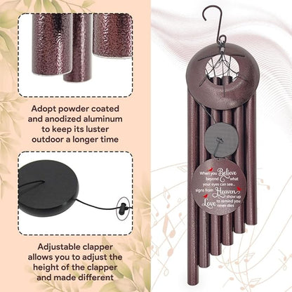 Personalized Sympathy Wind Chimes, Cardinal Wind Chime, in Memory for Loss of Loved Dad/Mom/Ones, Metal Memorial Sympathy Gifts, 36inch Deep Tone Wind Chime, in Loving Memory