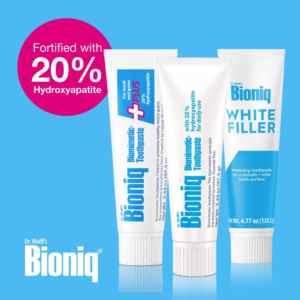 Bioniq Plus Biomimetic Toothpaste with 20 Percent Hydroxyapatite for Teeth and Gums I Clinically Tested I 3.44 oz
