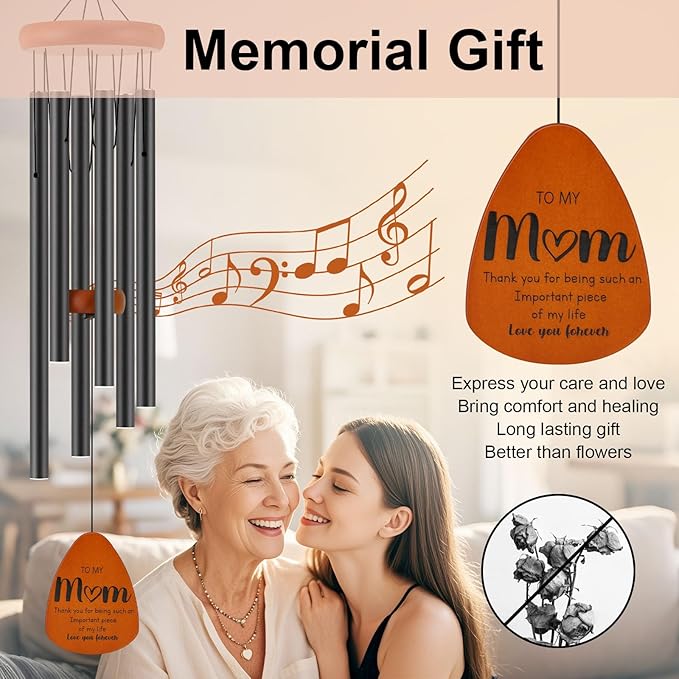 Gifts for Mom, Birthday Gifts for Mom from Daughter Son, Mother Gift for Birthday, Mothers Day, Thanksgiving, Christmas, 32 Inch Wind Chimes Gift for Home Decor