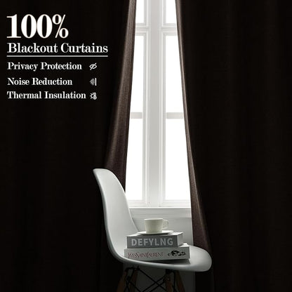 Room Divider Curtains Screen Partitions, Linen Look 100% Blackout Drapery 108 Inches Long, 100" Wide Pinch Pleated Window Drapes, Privacy Protecting, Light Blocking, (1 PC, Light Coffee)