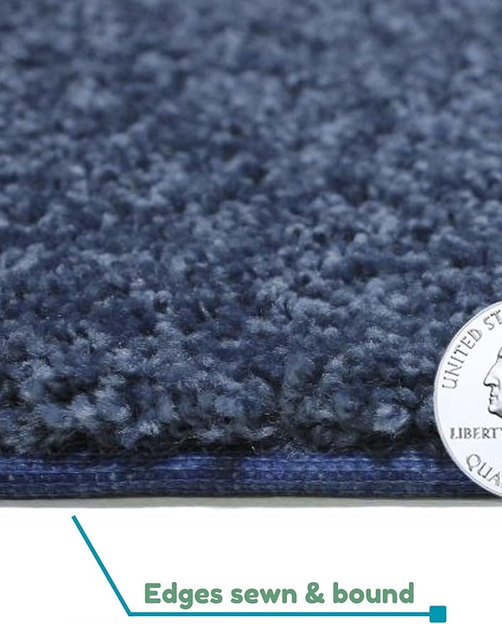 KOECKRITZ Soft and Colorful Kids Classroom Area Rugs (Passes Flammability Pill Test) Many Sizes and Bright Colors to Select from (4' x 4', Navy)