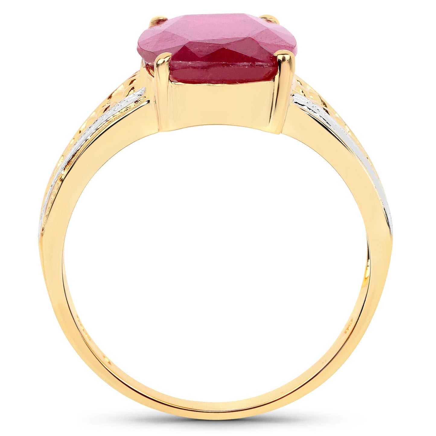 7.50 Carat Glass Filled Ruby .925 Sterling Silver Ring