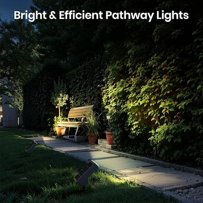 Solar Pathway Lights Outdoor, Dimmable Solar Spot Light IP65 Waterproof, 500LM 3000K Solars Outdoor Lighting for Walkway Landscape Lawn Yard