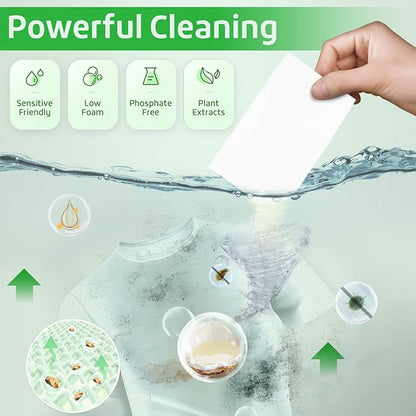 Poesie Laundry Detergent Sheets Fresh Scent 160 Count Clear Non-Plastic Hypoallergenic Liquid Less Sheets for Home Dorm Travel Camping & Hand Washing Clean No Waste