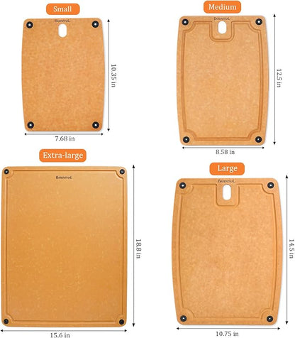 large cutting boards for kitchen dishwasher - XL cutting board set double-sided with Non-Slip Feet and Juice Groove Composite chopping board knife Friendly Cut Meat, Fruit,Vegetable