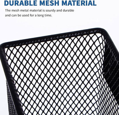 dedoot Magnetic Basket for refrigerator Storage Pencil Holder Basket Mesh Black Strong Magnetic Pen Holder for Refrigerator ,Whiteboard, Locker, Home and Office Organizer, 6.3x2.3x3.6inch,2 Pack