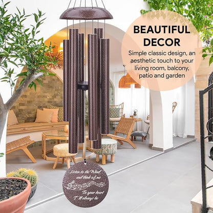 Personalized Sympathy Wind Chime, Memorial Wind Chimes for Loss of Loved One, Bereavement in Memory Wind Chimes, Sympathy Gifts in Memory of Father, Mother or a Loved One