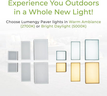 LUMENGY Paver Light 6×9 Inch, (5.82 inch X 8.85 inch) Glare-Free 5000K Brick Lighting for Paver Driveways, Pathways, Patios & Garden,12V, Waterproof & Drive-Over Rated
