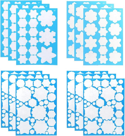 DC-BEAUTIFUL 318 Pcs Christmas Snowflakes Clings Decoration Set, White Christmas Theme Window Stickers, Winter Snow Flakes Clings Party Decal (12 Sheets)