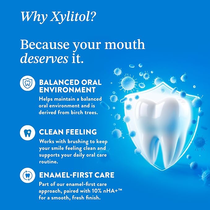 Mouthology 10% Nano Hydroxyapatite Toothpaste (Fluoride Free), Whitening*, Supports Enamel Care*, Appropriate for Sensitive Teeth*, SLS Free, Xylitol nHA Toothpaste for Adults, Mint 4oz (USA Made)
