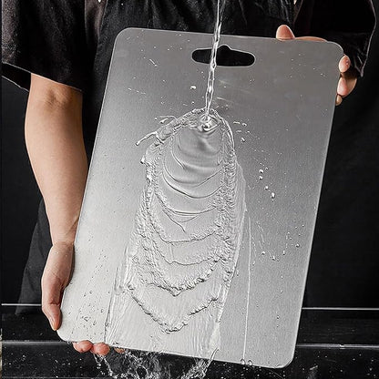 Titanium Cutting Board, New Titanium Cutting Board, Top, 100% Pure Titanium Cutting Boards for Kitchen, Healthy Premium Dual-Sided Chopping Board for Fruit, Meat, Vegetable. (Medium - 14" x 10")
