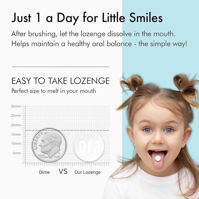 Kids Dental Probiotics for Anti-Cavity + Healthy Teeth and Gums, 8 Billion CFU Probiotics for Oral Health, Yogurt Flavor 1-PK