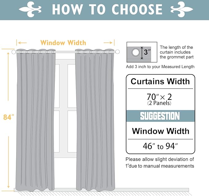 ChrisDowa Blackout Curtains 70 inches Wide for Bedroom - 2 Panels Set Extra Wide Grommet Thermal Insulated Room Darkening Curtains for Living Room (Beige, 70 x 84 Inch)