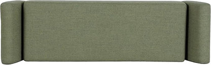 HomePop Modern Storage Bench with Wood Legs Home Décor|Bench with Storage for Living Room & Bedroom - Olive Green Woven