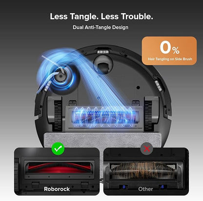 roborock Q10 S5+ Robot Vacuum and Mop with Self-Emptying, 10,000Pa Suction, Upgraded from Q8 max+, Obstacle Avoidance, Sonic Mopping, Dual Anti-Tangle Design, Auto Mop Lifting, Ideal for Pet Hair