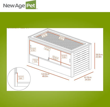 New Age Pet ECOFLEX 48-Inch Mojave Reptile Lounge in Grey- Durable Wood Plastic Composite Habitat with Vented Side Panels, Removable Sliding Glass Doors & Lock, Easy Assembly