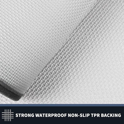 PURRUGS Dirt Trapping Door Mat 24" x 70", Non-Slip/Skid Machine Washable Entryway Rug, Shoes Scraper, Area Rug, Super Absorbent Welcome Mat for Muddy Wet Shoes and Paws, Light Grey & Dark Grey