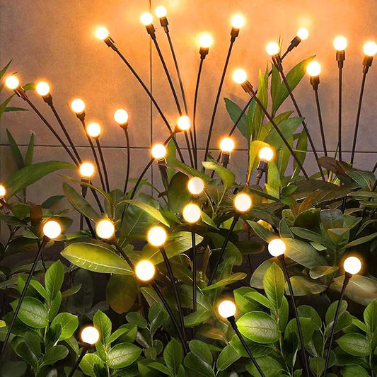 Solar Garden Lights Outdoor,2 Pack 16LED Waterproof Solar Powered Lights for Yard Pathway Patio, Swaying Lawn Decor as Gardening Gifts for Women Holiday