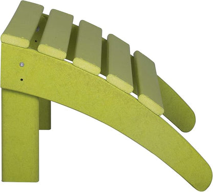 WestinTrends Outdoor Ottoman, Patio Adirondack Ottoman Foot Rest, All Weather Poly Lumber Folding Foot Stool for Adirondack Chair, Widely Used for Outside Porch Pool Lawn Backyard, Lime