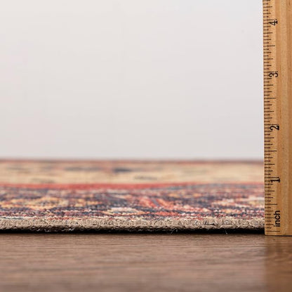 Keen Home Design 2x7 Rug - Machine Washable Runner Rug with Non-Slip Backing, Ideal for Hallway, Entryway, Kitchen, Laundry Room - Vintage, Easy Clean, Durable, Low Pile Rug - (2'6" x 7')