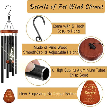 Pet Memorial Wind Chimes 26" - Dog Memorial Gifts for Loss of Dog, Dogs Remembrance Bereavement Gift, Pet Loss Sympathy Gifts (Design 4)