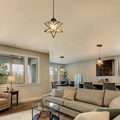 Modern Glass Pendant Lights Dining Room Chandeliers Lighting for Kitchen Island Light Fixture Hanging Light with Warm Light Bulb