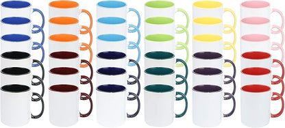 11oz White Ceramic Sublimation Coffee Mug in White Gift Box, 12 Mixed Colors, Case of 36