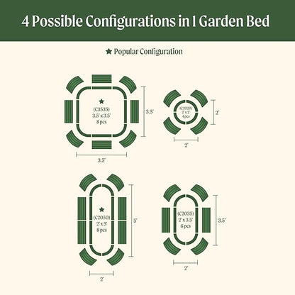 Vego garden 32" Extra Tall Raised Garden Bed Kits,4 in 1 Modular Raised Planter Box for Vegetables Flowers Fruits Oval Metal Raised Garden, Terra Cotta