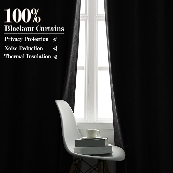Gray Pinch Pleat 100% Blackout Drapes Linen Blend, Room Divider, Room Darkening, Energy Saving, Furniture Protecting, Light Blocking Extra Wide Privacy Curtains, 240Wx84L, 1 PC