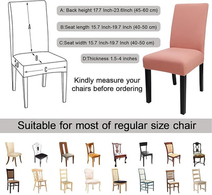 JQinHome Terra Cotta Chair Covers for Dining Room Set of 2, High Stretch Removable Washable Parsons Chair Slipcover for Home Party Hotel Wedding Ceremony (2PCS,Terra Cotta)