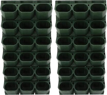 Self Watering Wall Planter | 36 Pots Vertical Garden Planter for Indoor Plants | Wall-Mounted Stackable wall planter | Hanging Plant Flower Pot Holder | 10.56 Fl Oz Each Individual Pot | Army Green
