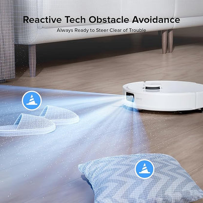 roborock Q10 X5+ Robot Vacuum and Mop Combo, Self-Emptying, 10,000Pa Suction, Obstacle Avoidance, LiDAR Navigation, Hands-Free Cleaning, No-Go Zones, Perfect for Carpet and Pet Hair, White