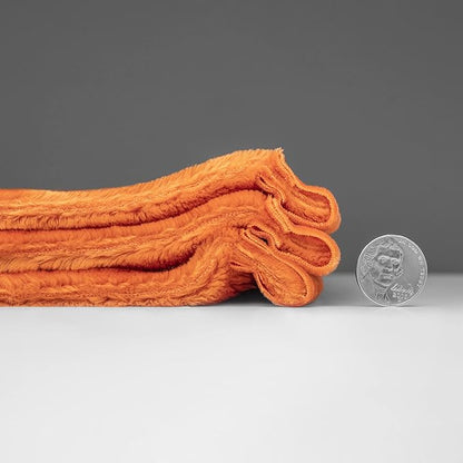 Mellowdy Extra Thick Hearty Plush Flannel Blanket (Burnt Orange, 60x80) - 500GSM Twin Size Warm Blanket for Winter, Fall | Soft, Fluffy, Cuddly, Perfect for Bed, Oversized Throw for Couch, Sofa