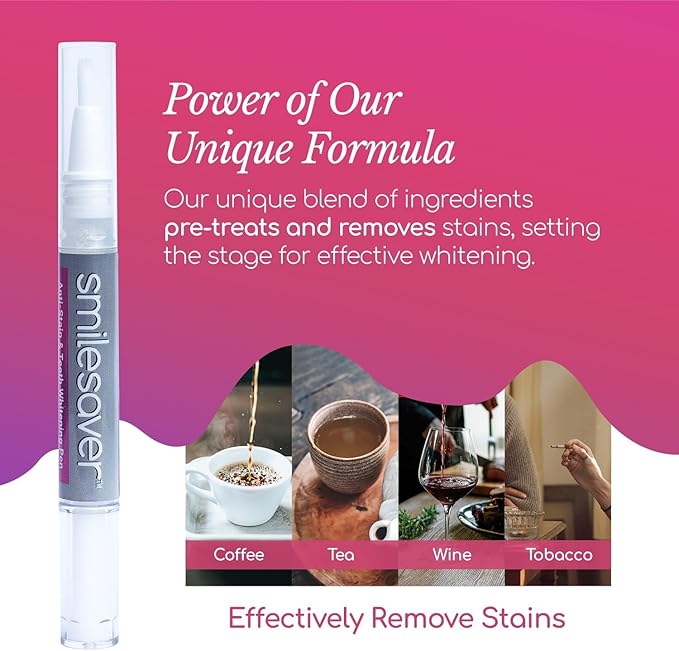 Smilesaver Peroxide-Free Teeth Whitening Pen – Gentle Formula for Sensitive Teeth – Portable Stain Remover Pen for a Radiant Smile – Easy-to-Use Oral Care Product for Brighter Enamel (3 Pack)