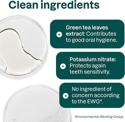 ATTITUDE Fluoride-Free Sensitive Toothpaste, Spearmint Flavor, Vegan & Cruelty-Free, Sugar-Free, Plant & Mineral-Based Ingredients, Clean Oral Care, 4.2 Oz