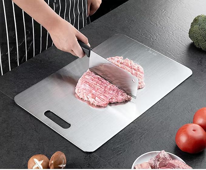 Titanium Cutting Board, New Upgrade Pure Titanium Cutting Boards for Kitchen,Food Grade 316 Stainless Steel Cutting Board，Double sided Dishwasher Safe 13.4 * 9inch