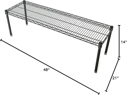 Omega Products Corporation 21" Deep x 48" Wide x 14" High Black Stationary Dunnage Rack