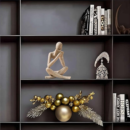 Bookshelf Decor Thinker Statue - Abstract Style Thinker Sculptures Modern Aesthetic Figurine Decoration Statues for Home Decor-Right Thinking-Sandstone
