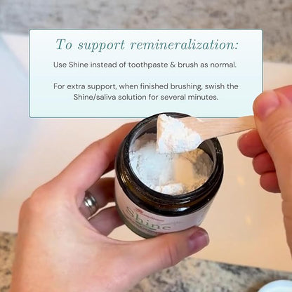 Shine Remineralizing Tooth Powder with Hydroxyapatite, Made in The USA, Flouride Free Tooth Repair, Natural Teeth Whitening Powder, Teeth Polish & Stain Remover, Cinnamon