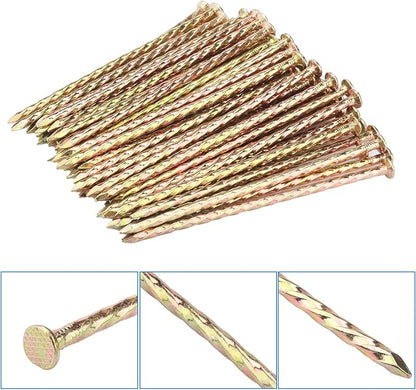100 PCS 6 Inch Spiral Metal Galvanized Landscape Spikes, Galvanized Non-Rust Metal Garden Stakes, Garden Nails for Artificial Turf, Weed Barrier, Tent, Carpentry and More, by GENHAKON.