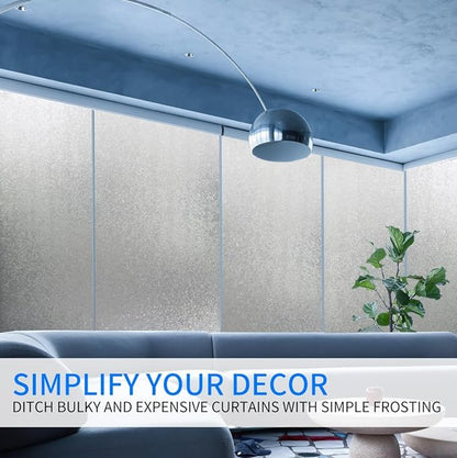 Window Film Privacy Day and Night with Installation Tools, Static Cling Glass Film Ideal for Home Shower Office Glass Door (Flash Diamond, 23.6 x 196.9 Inch)