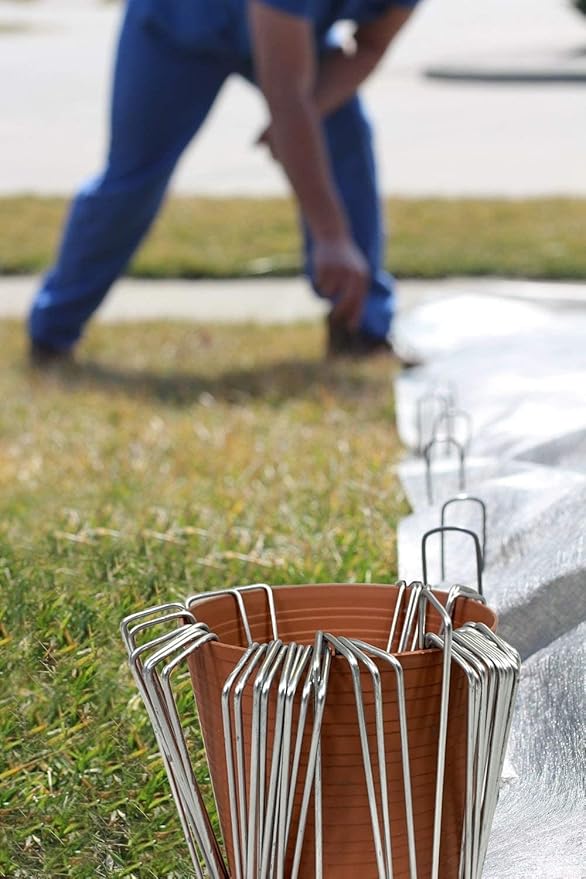 Ashman Garden Landscape SOD Staples and Stakes Pins for Weed Barrier Fabric, Ground Cover, Garden Hose, Lawn Drippers, Drip Irrigation Tubing, 1000 Pack Heavy Duty & Anti Rust