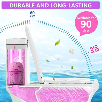 Toilet Bowl Cleaners Bottle Cute Dinosaur Shaped Bathroom Toliet Bowl Cleaner Toilet Tank Cleaner with Fresh Peach Scent (Pink)