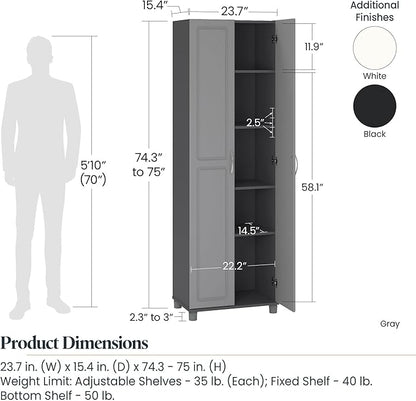 SystemBuild Evolution Kendall 24" Engineered Wood Utility Storage Cabinet Black