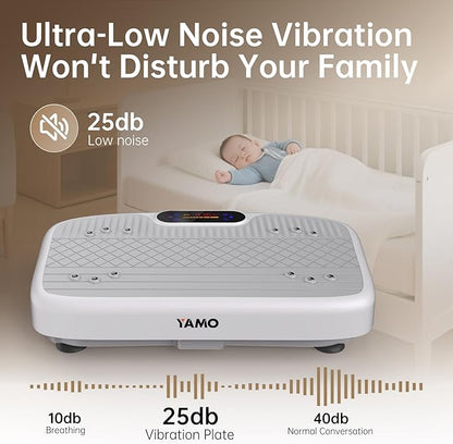YAMO Vibration Plate Exercise Machine, Vibrating Plate for Lymphatic Drainage & Weight Loss, 350lbs Capacity Whole Body Shaking Workout Fitness Platform