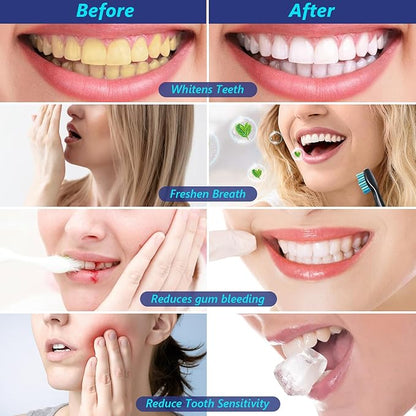 7.5% Nano Hydroxyapatite Toothpaste,6 Pack Fresh Breath Toothpaste for Remineralizing Enamel & Sensitive Relief,Whitening,Antiplaque,Natural Peppermint,Fluoride-Free